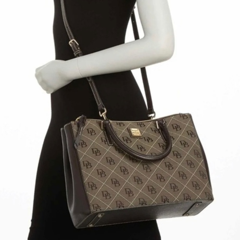 Authentic DOONEY & BOURKE Leather canvas ZIP SAtchel/Crosby - Picture 5 of 16